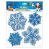 adhezni nalepky vanocni 18 x 23 cm snehove vlocky stribrny glitter mix cena 1 bal