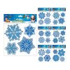 adhezni nalepky vanocni 18 x 23 cm snehove vlocky stribrny glitter mix cena 1 bal