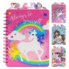 detsky spiralovy zapisnik s plastovymi zalozkami 120 listu jednorozec mix vzoru