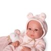 novorozena panenka erika v ruzovem overalu s satkem 42 cm