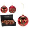 vanocni koule 80 mm cervena zelena dekorace mix 2 vzoru cena 1 ks