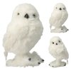 dekorace bila sova 18 cm stojici mix 1 ks