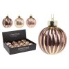vanocni koule 80 mm pruhovany glitrovany dekor 3 barvy cena za 1 ks
