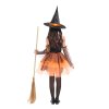 Kostým oranžový, M 110-120 cm, motiv čarodějnice