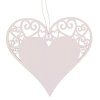 srdce drevene na zaveseni 12 cm bile