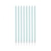 Dortové svíčky 8 ks tenké modré perleť