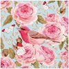ubrousky tat 33x33cm english roses bird