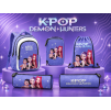 Školní set 4 ks K-POP Demon Hunters VIOLET – čtyřkomorový batoh BPL-58, třípatrový vybavený penál, sáček a pouzdro