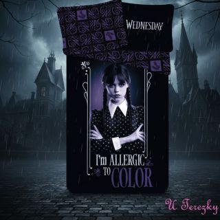 🖤 Wednesday Adams vládne i ve vaší ložnici! 🖤 Ponořte se do temně stylového světa s naším novým povlečením Jerry Fabrics...