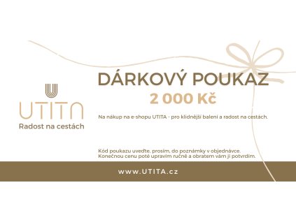 UTITA dárkový poukaz 2 000 Kč