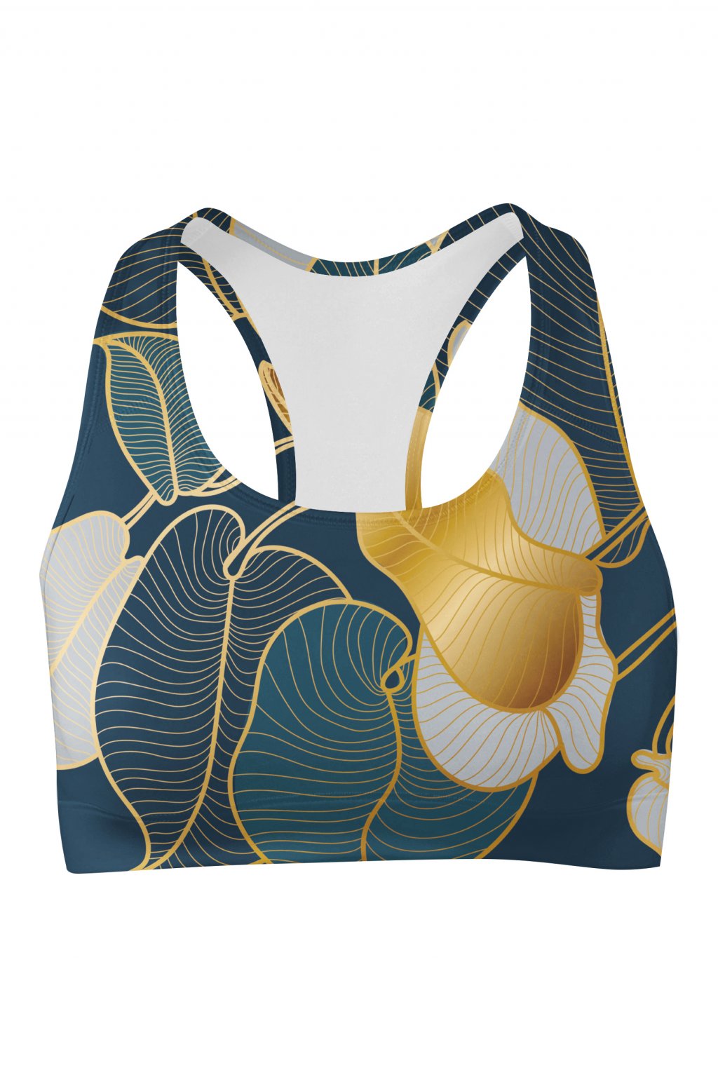 golden leaves sport bra front by utopy