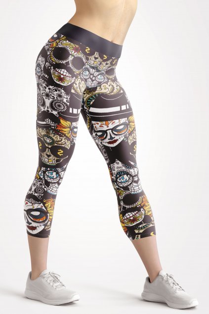 muerte 3 4 leggings front by utopy