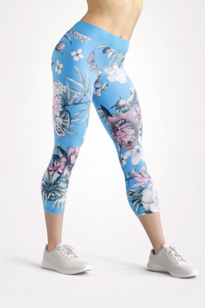 blue garden front 3 4 leggings by utopy