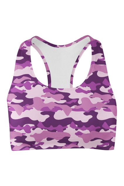 art of camo pink sport bra front by utopy
