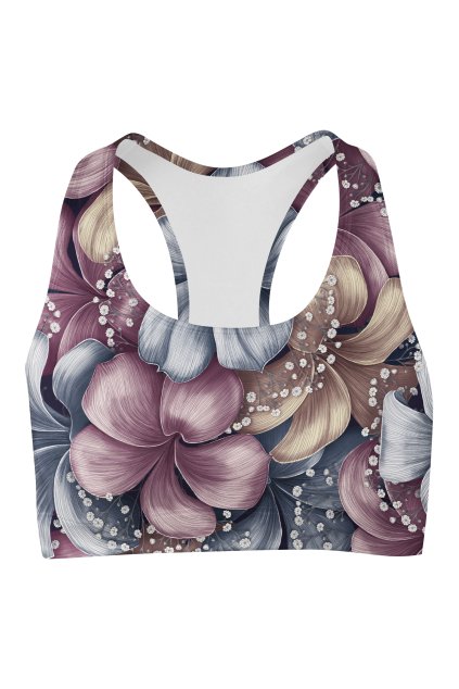 pastel flowers sport bra front by utopy