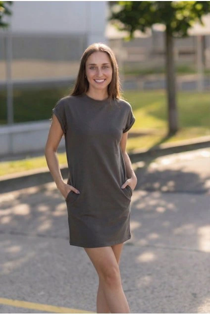 saty s prodlouzenymi rameny olivove by utopy