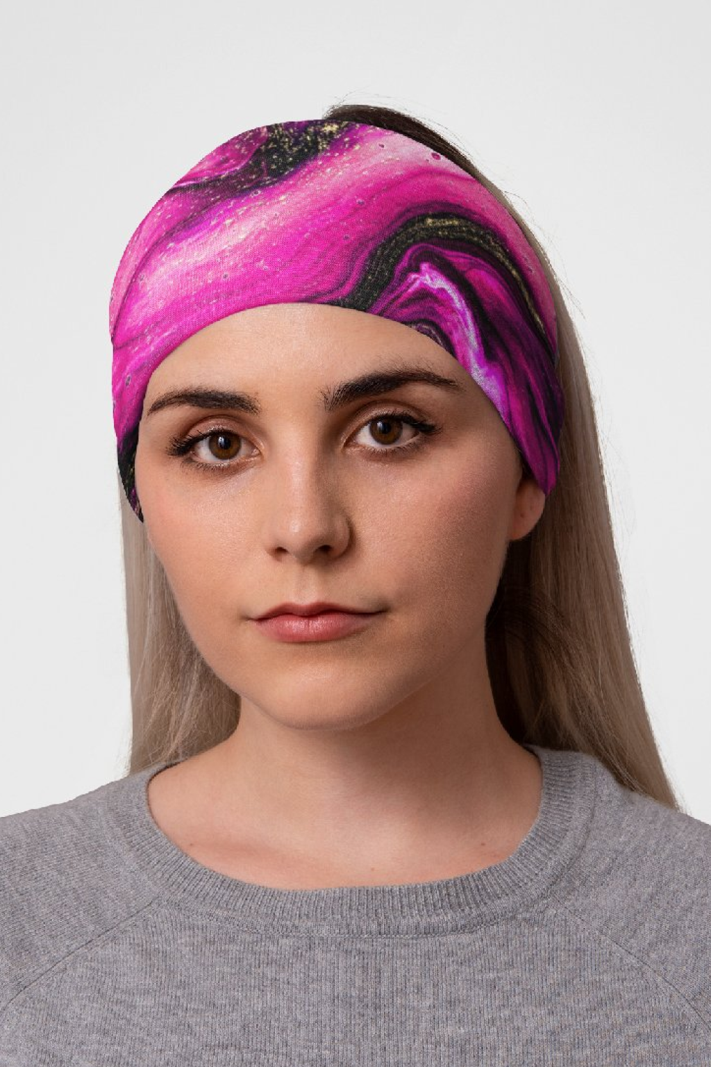 Levně UTOPY Sportovní čelenka WIDE - Pink Joy