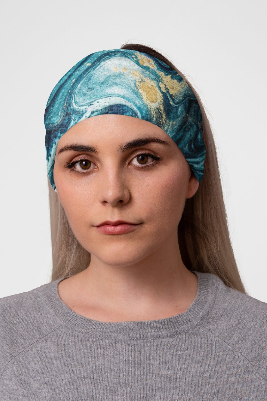 Levně UTOPY Sportovní čelenka WIDE - Turquois Ardency