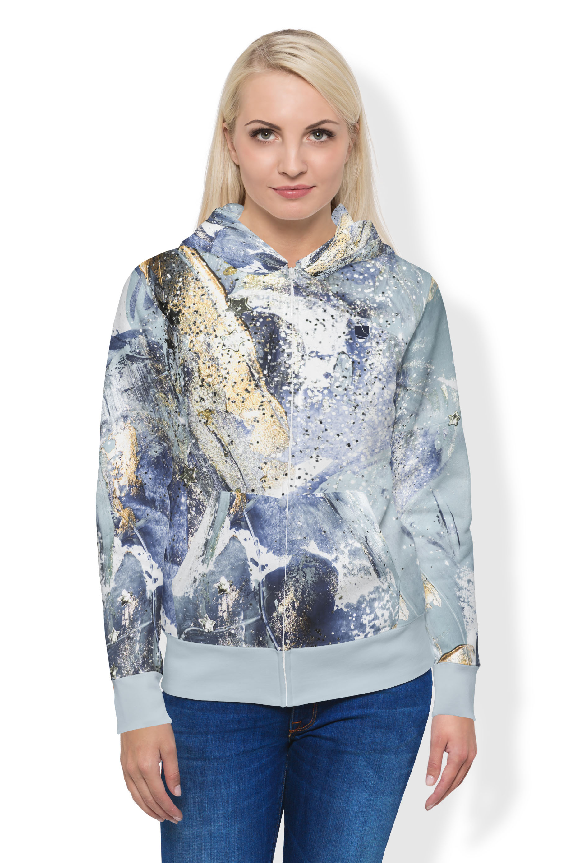 Levně UTOPY Mikina Silver Delight fullprint na zip