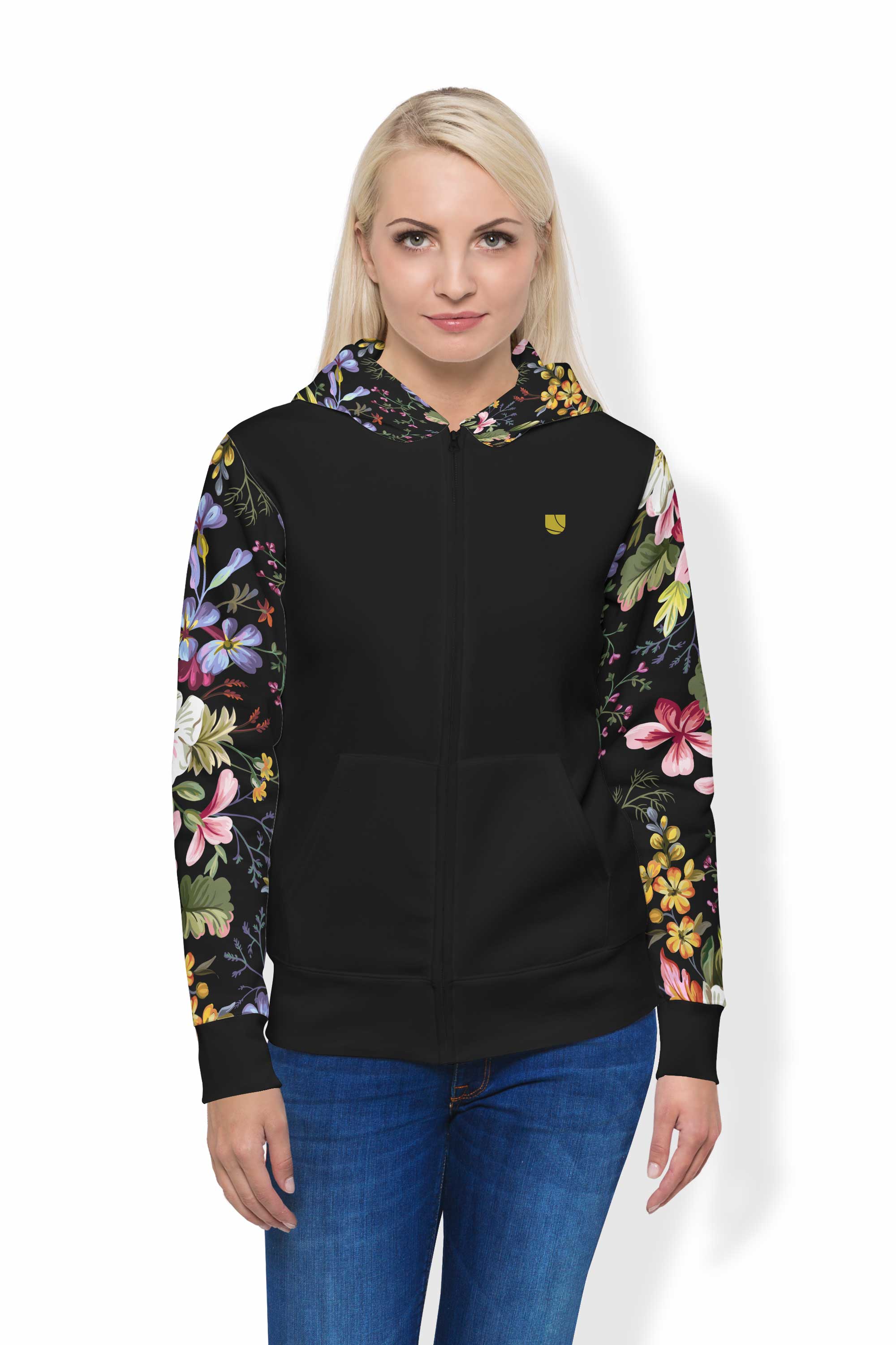 UTOPY Mikina Flower Garden na zip Velikost: M