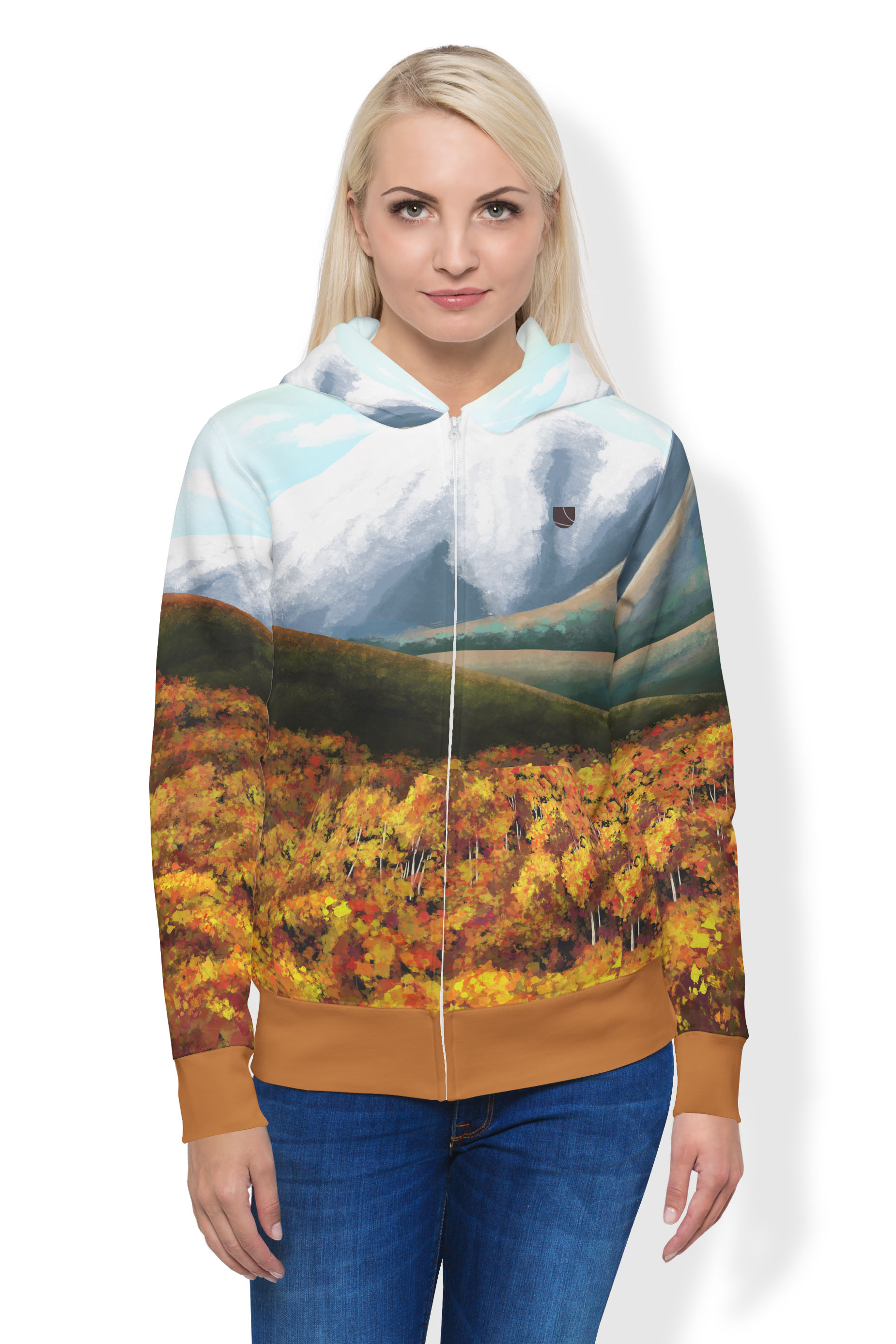 Levně UTOPY Mikina Mountain Valley fullprint na zip