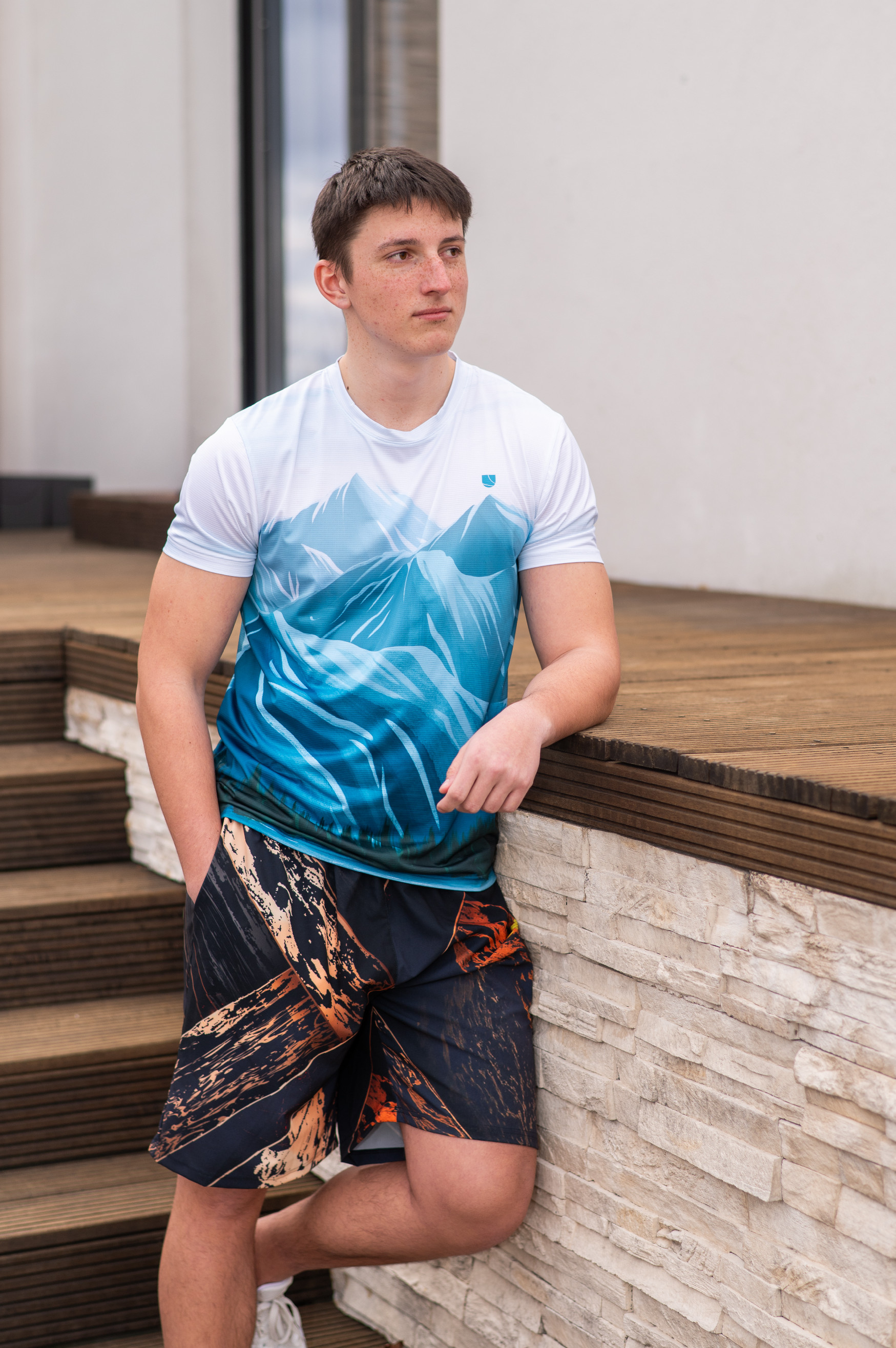 UTOPY Pánské sportovní tričko Winter Mountains