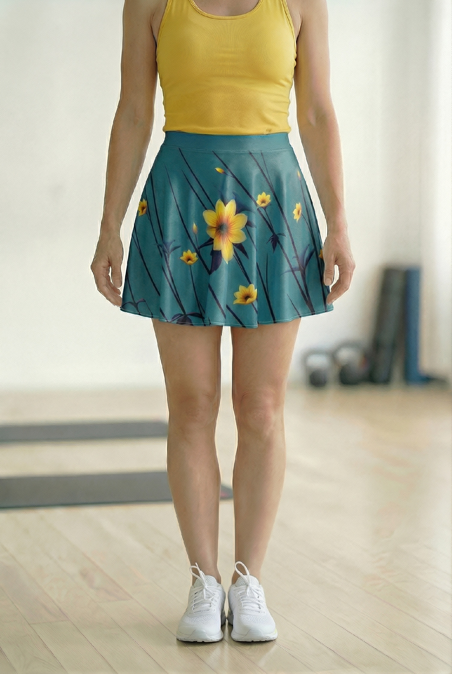 Levně UTOPY Dámská mini sukně Yellow Aster