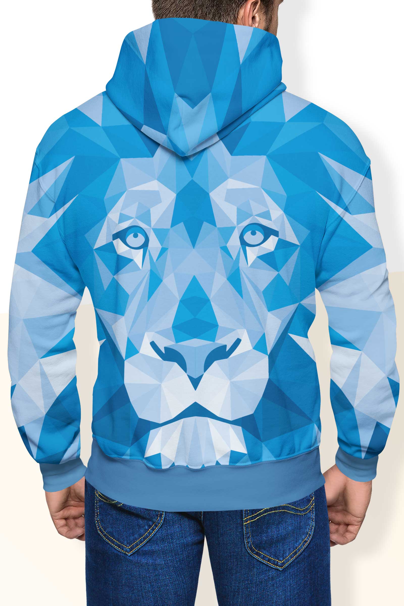 Levně UTOPY Pánská mikina Blue Lion fullprint