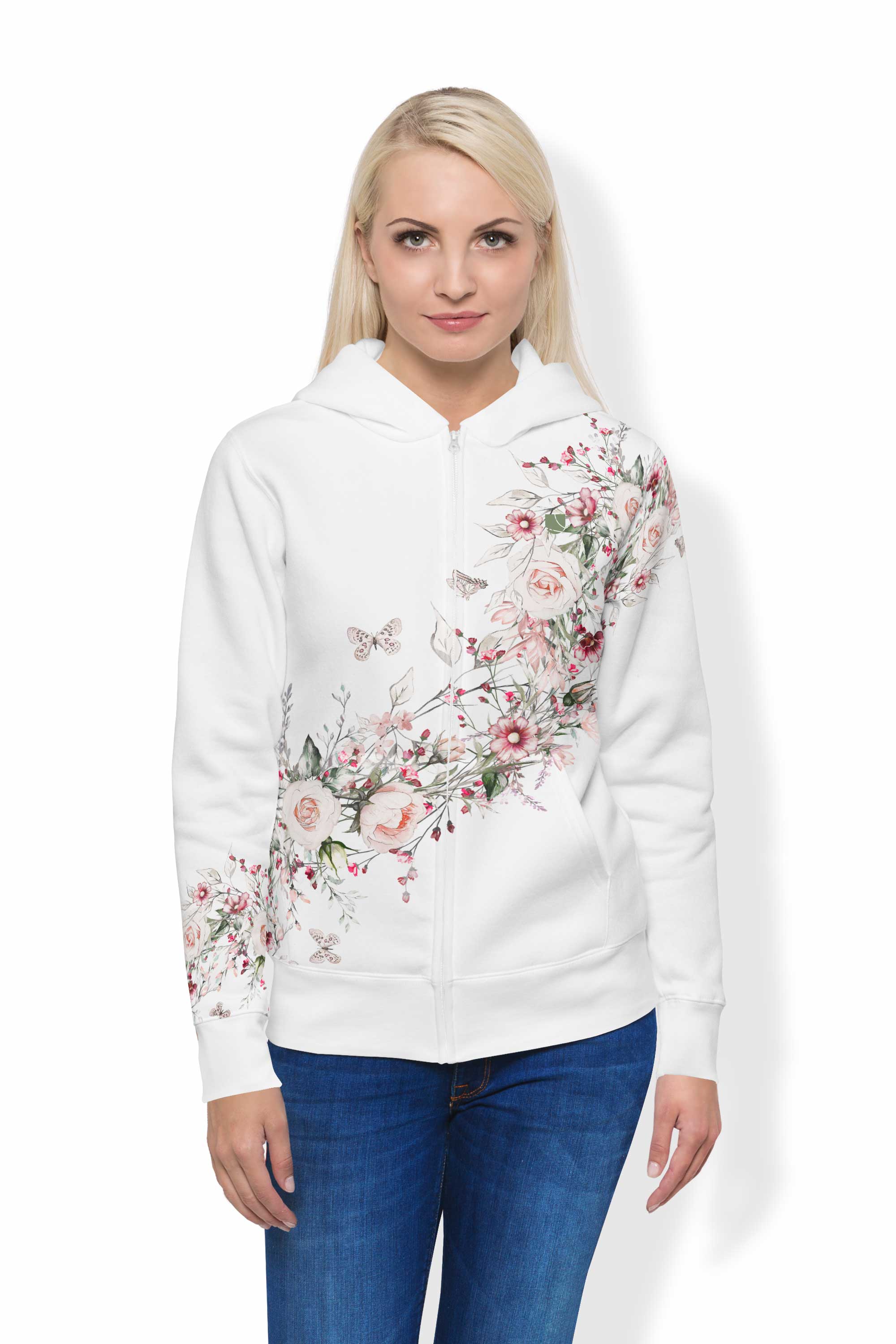 Levně UTOPY Mikina Pure Beauty fullprint na zip