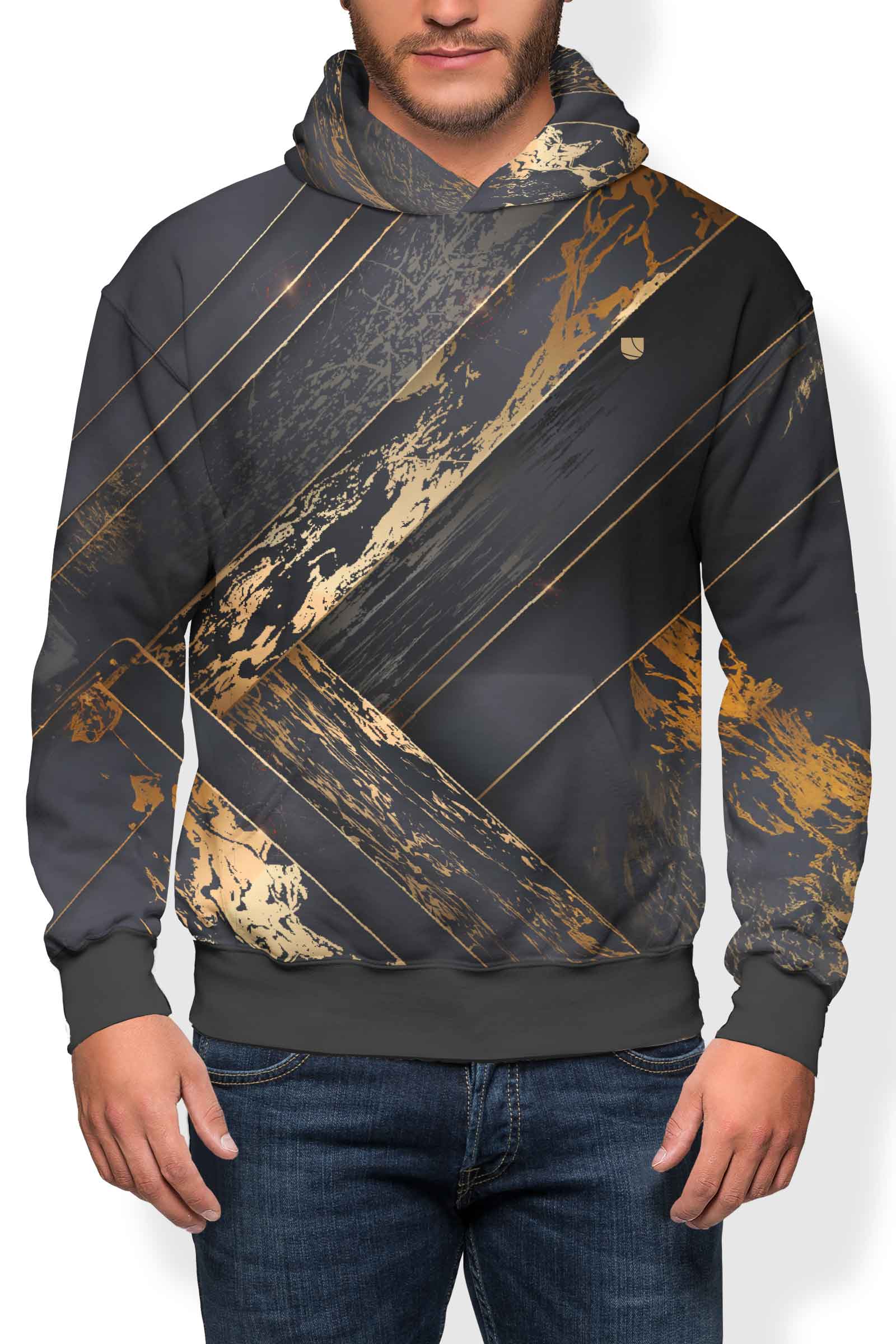 Levně UTOPY Pánská mikina Golden lines fullprint
