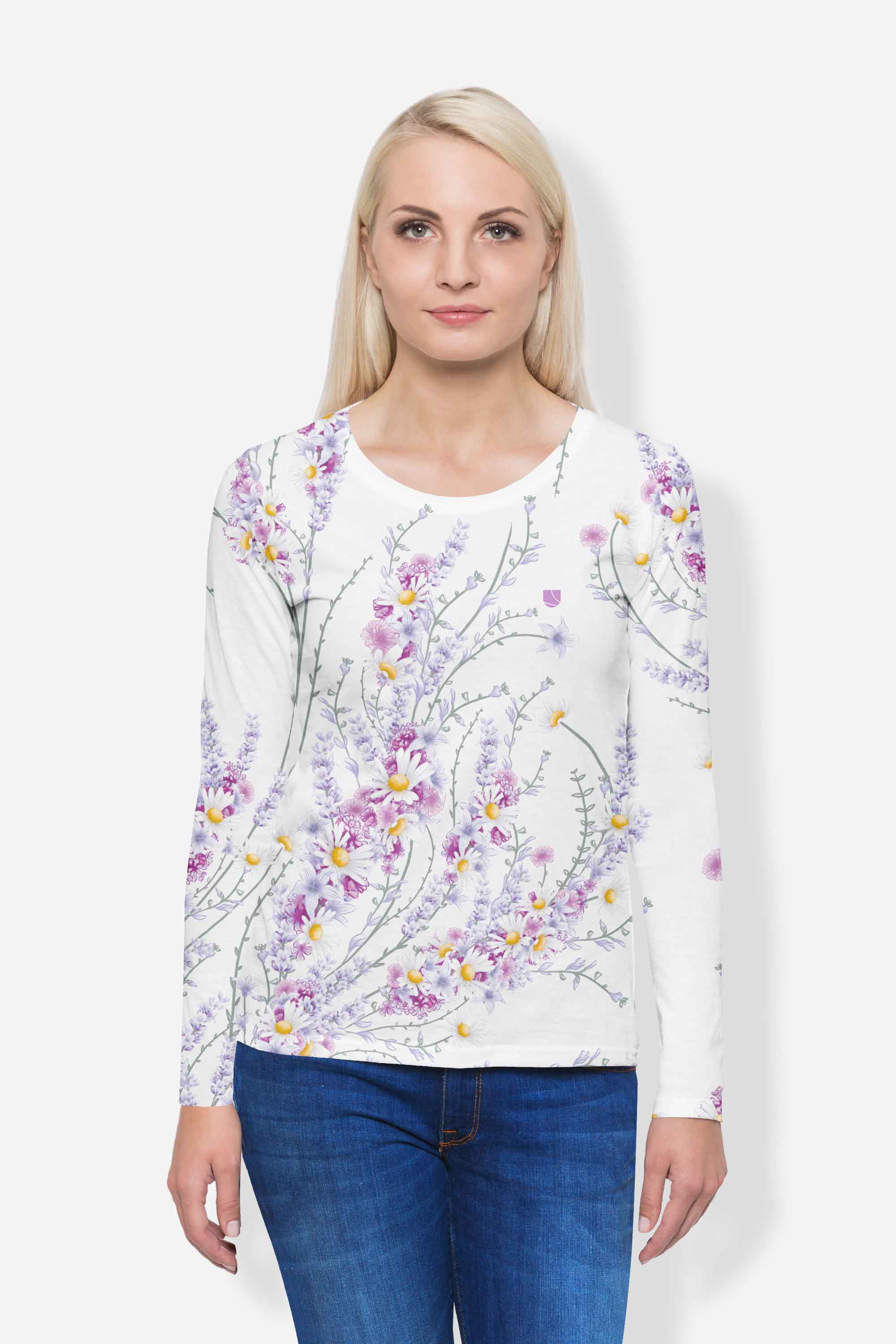 Levně UTOPY Dámské sportovní tričko s dlouhým rukávem Flower Beauty