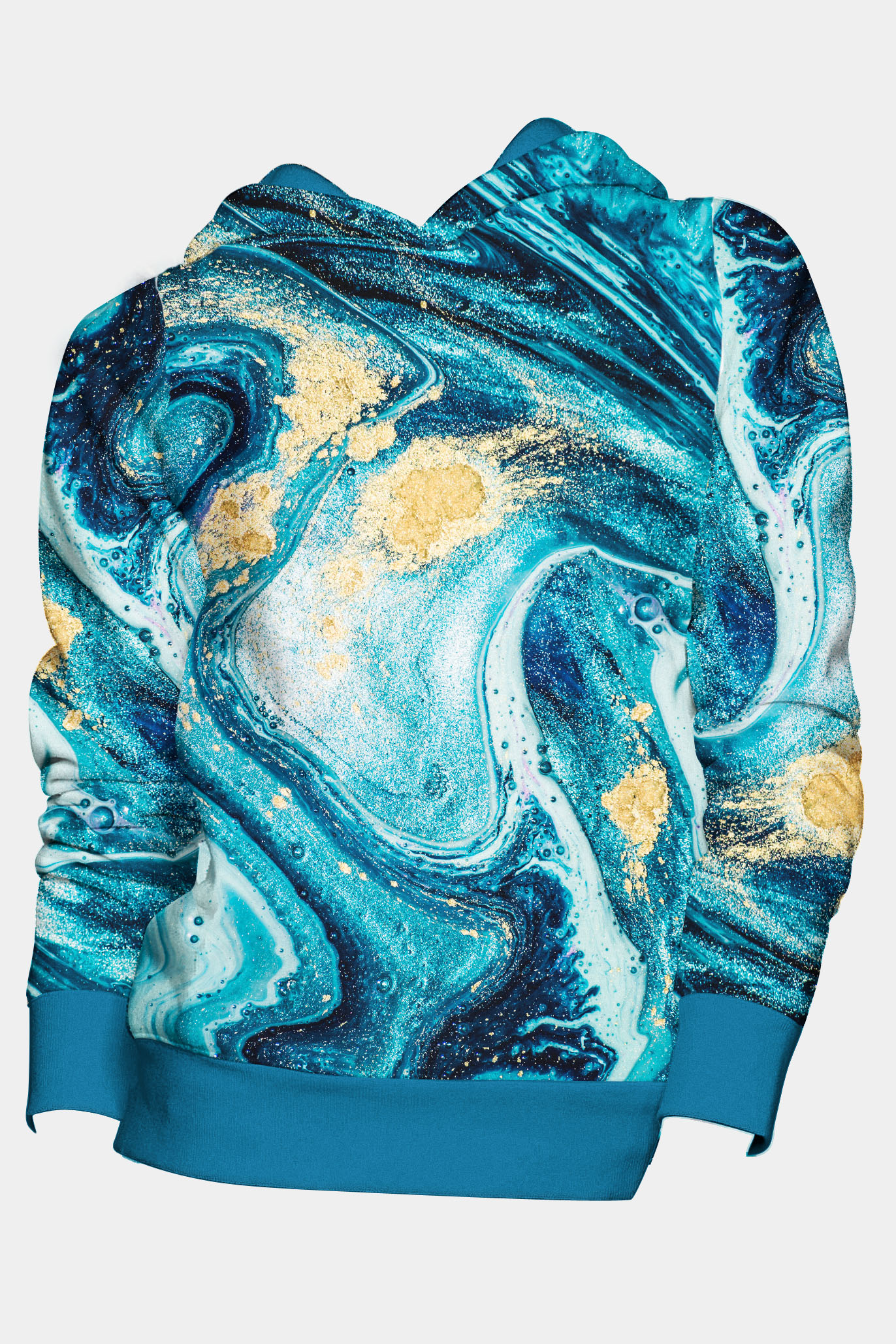 Levně UTOPY Mikina Turquois Ardency fullprint - starý střih