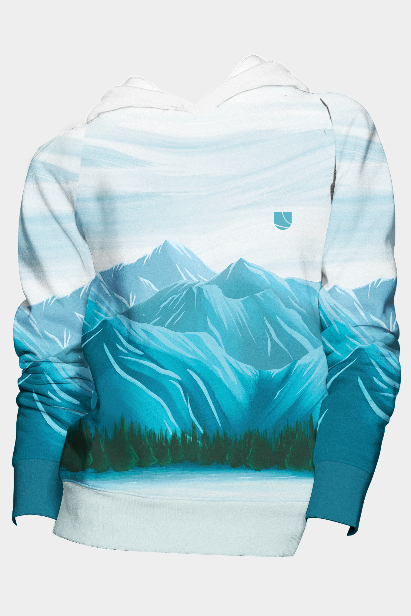 Levně UTOPY Mikina Winter Mountains fullprint - starý střih
