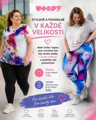 U nás se vejde každý! Velikosti od XS po 7XL 🤩 Prodyšný funkční materiál a nádherné barvy, které nikdy nevyblednou 🌸