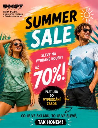 VELKÝ LETNÍ VÝPRODEJ je tady! Vybrané kousky ve slevě až 70%, to už je fakt jízda 😱 https://www.utopy.cz/summer-sale/