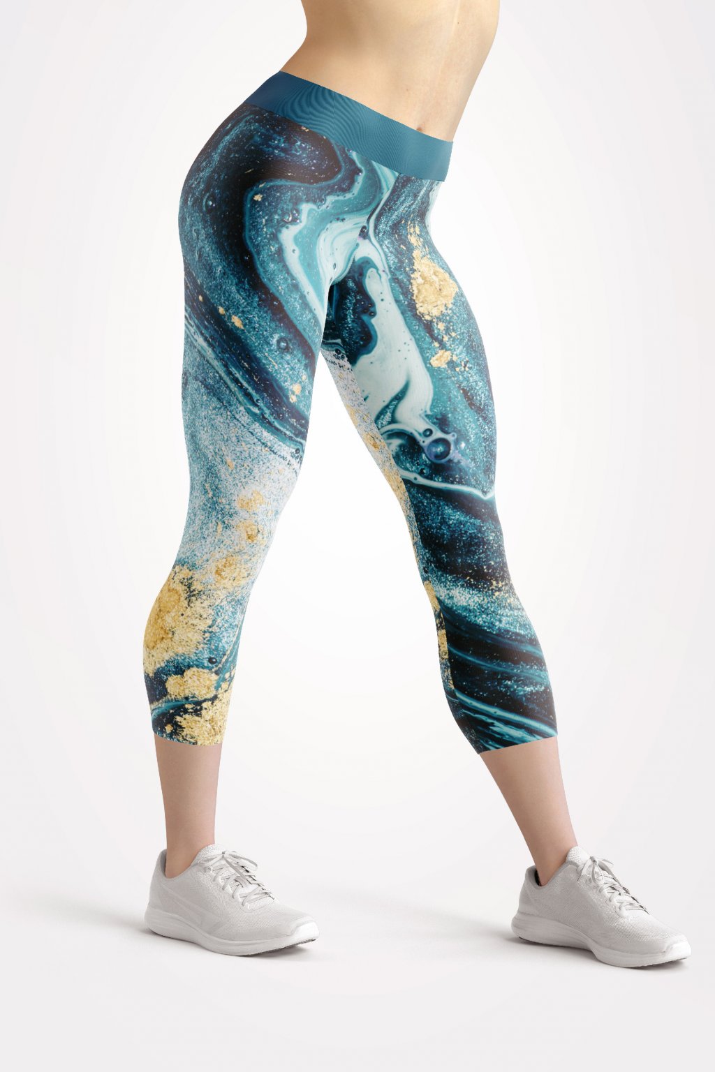 turquoise ardency front 3 4 leggings by utopy