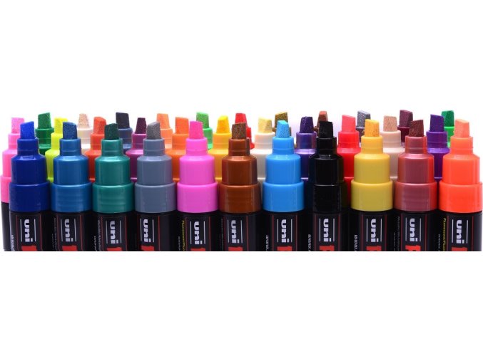 posca univerzalni akrylatovy popisovac se sirokym seriznutym hrotem 8 mm pomeranc pc 8kb