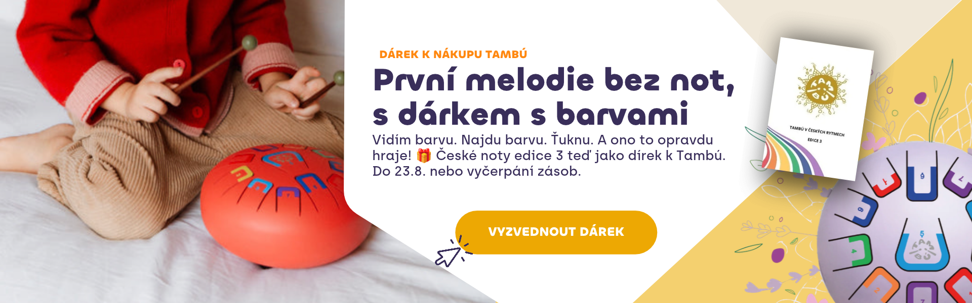 Tambú melodický bubínek a noty ZDARMA