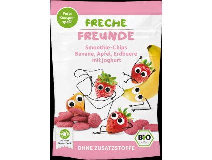 FRECHE FREUNDE - BIO OVOCNÉ CHIPSY S JOGURTEM - BANÁN, JABLKO A JAHODA 16G