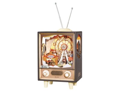 Mechanická stavebnice Retro TV: Kouzelný kolotoč - 3D puzzle