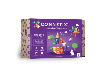 Magnetická stavebnice Connetix Tiles Rainbow Starter Pack 60 dílků