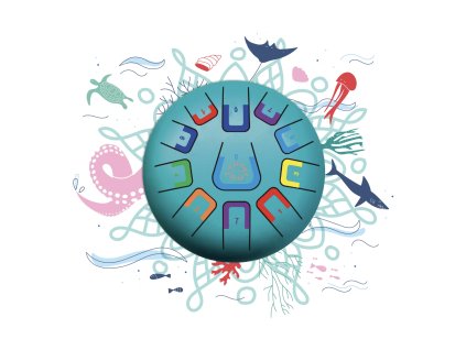 Tambu handpan bubínek pro děti modry