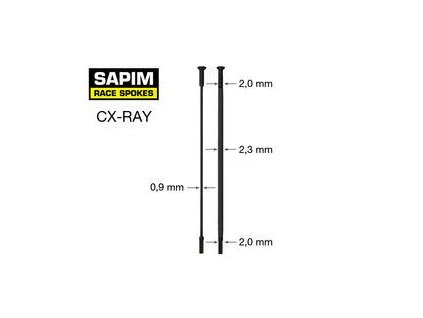 Sapim CX Ray 292 černý rovný