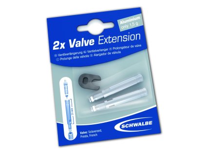 Schwalbe nástavec ventilku 17mm stříbrný sada 2ks