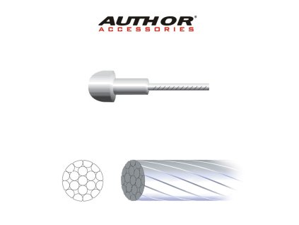 AUTHOR Lanko brzdové ABS-Lb-Road 1,5x2000mm  (stříbrná)