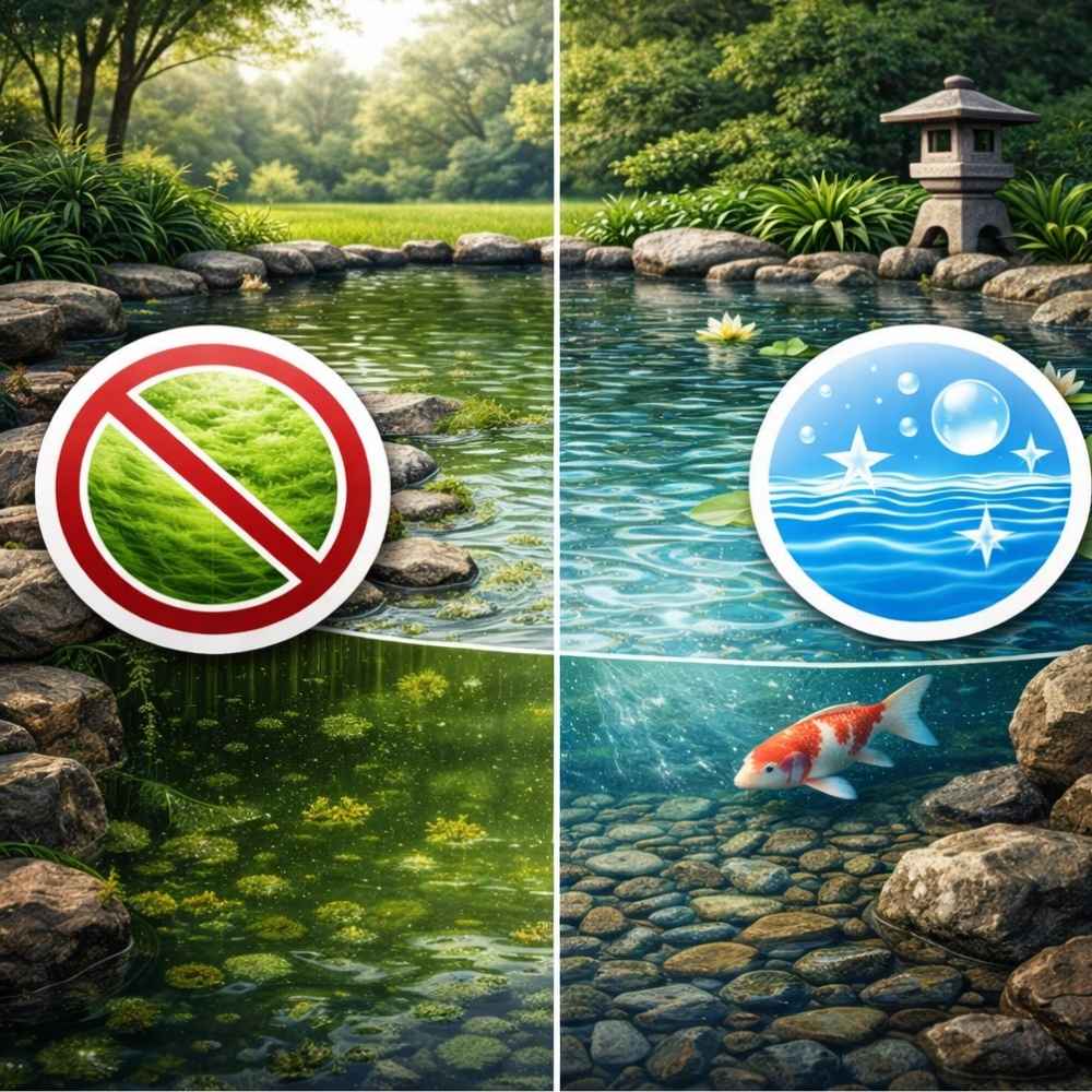 Zelená voda v zahradním jezírku? UV dezinfekce pomůže vrátit vodě čirost