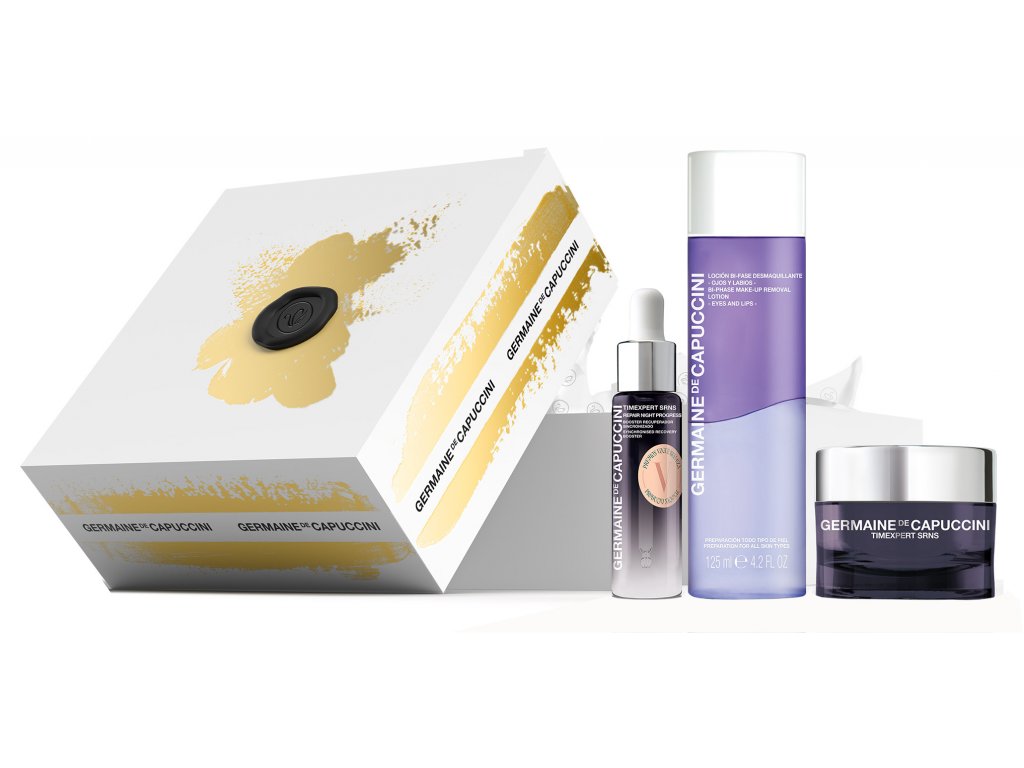 Germaine de Capuccini Timexpert Srns Summer Set – obnovující pleťový krém 50ml + krém na oční okolí proti kruhům a váčkům 15ml + Hippi kyselina hyaluronová 30ml