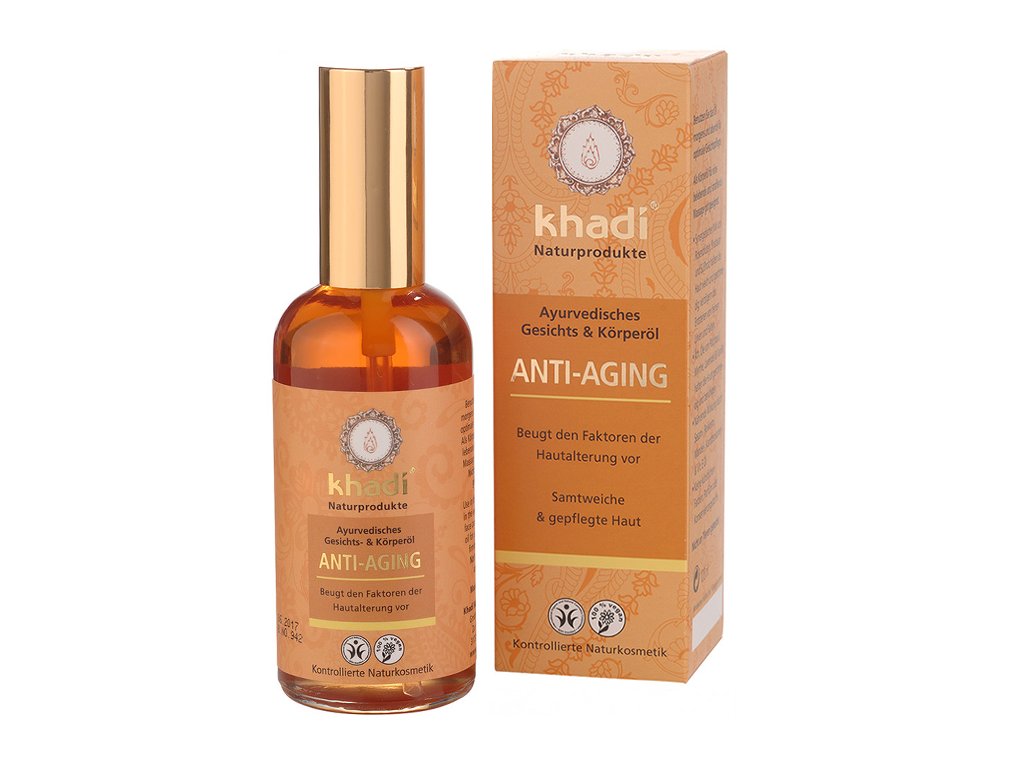 Khadi pleťový a tělový olej Anti-Aging proti stárnutí pleti 100ml