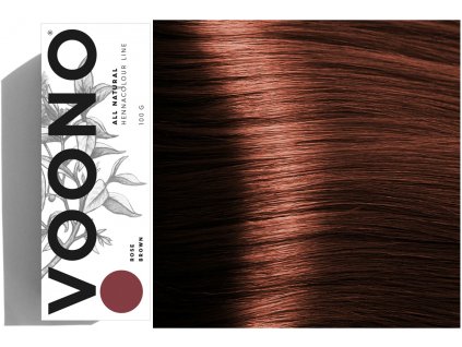 Voono Henna Rose Brown - rostlinná barva na vlasy kaštanově hnědá 100g