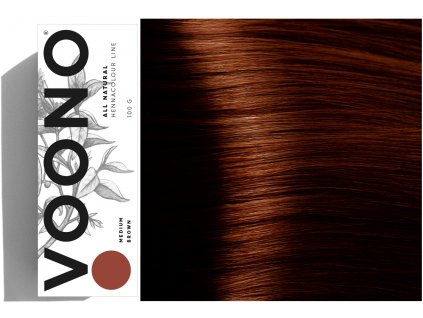 Voono Henna Medium Brown - rostlinná barva na vlasy středně hnědá 100g